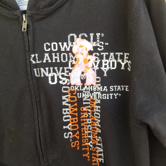 OSU OOKLAHOMA State Cowboys MEDIUM Black Zip-up HOODIE Emerson Street Collegiate - Picture 2 of 10